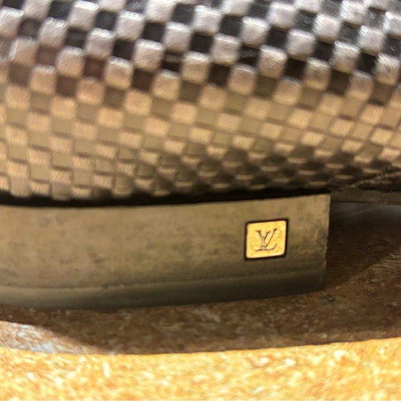 Louis Vuitton Black Checkered Leather Shoes Made In Italy - Picture 8 of 11